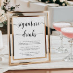 Leyton Modern Minimal Signature Drinks Sign<br><div class="desc">This signature drinks menu sign features a modern calligraphy script heading and minimalist design. The script text heading is an image that cannot be edited. The heading image can be resized to fit any poster size. All of the other text is fully editable. For more advanced customisation of this design,...</div>