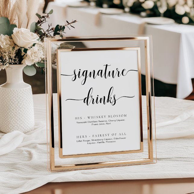 Leyton Modern Minimal Signature Drinks Sign (Creator Uploaded)