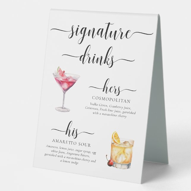 Leyton Modern Minimal Signature Drinks Sign (Creator Uploaded)