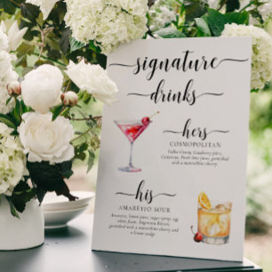 Leyton Modern Minimal Signature Drinks Sign