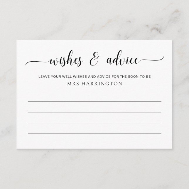 Leyton Wishes and Advice Enclosure Card (Front)