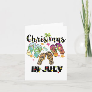 Lg6z Leopard Flip Flop Christmas In July Xmas Summ Card