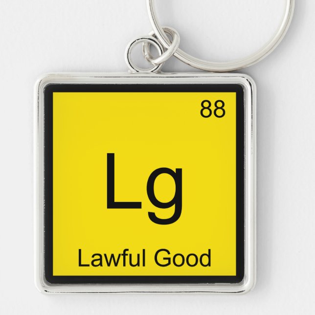 Lg - Lawful Good Chemistry Element Symbol Funny T Key Ring (Front)