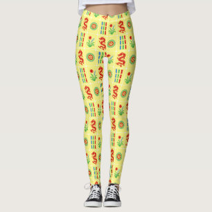 LG Mahjong Tiles #4 Red Green Blue Yellow Leggings
