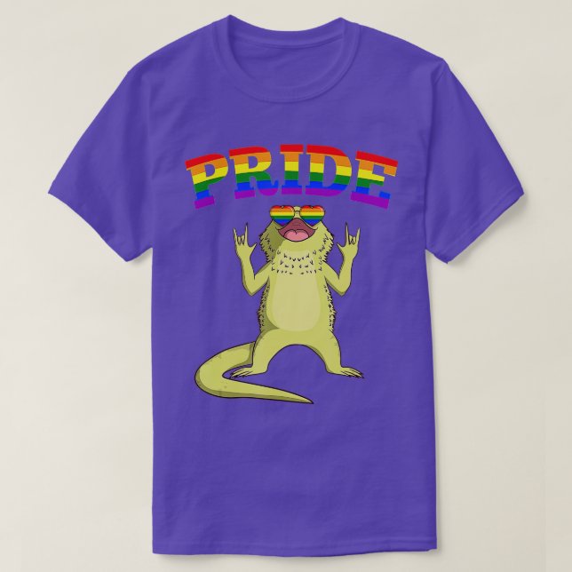 LGB Bearded Dragon Gay Pride Rainbow LGBQ Cute Gif T-Shirt (Design Front)