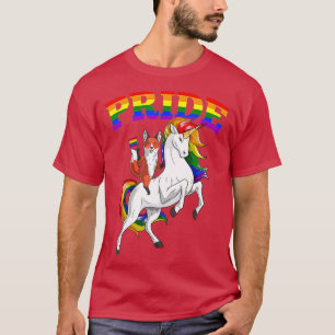 LGB Fox Unicorn Gay Pride Rainbow LGBQ Cute Gift  T-Shirt