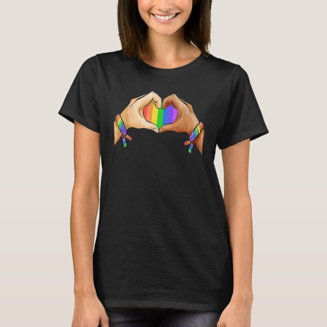 Lgb Heart Gay Pride Lgbt Month T-Shirt (Front)