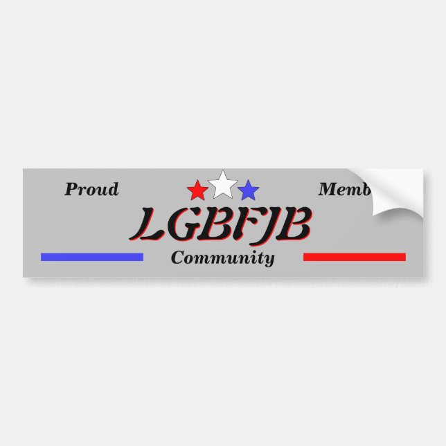 LGBFJB Member Red White Blue Stars Bumper Sticker (Front)
