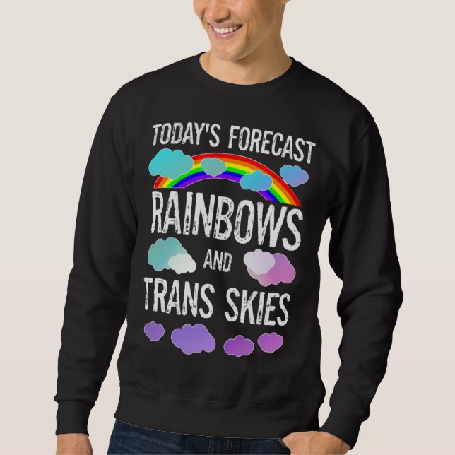 LGBGTQ Transgender Pride Month Parade Rainbows Tra Sweatshirt (Front)