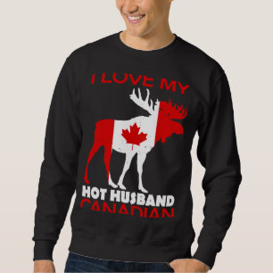 LgBN I Love Husband Canadian Maple Leaf Animal Can Sweatshirt