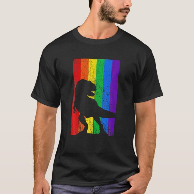 LGBRex Gay Lesbian Pride Dinosaur T-Shirt (Front)