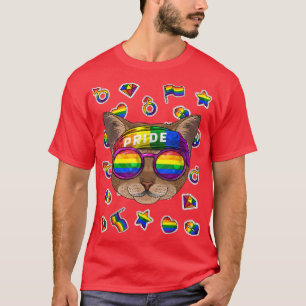 LGBT Abyssinian Gay Pride Month Cat Rainbow Lesbia T-Shirt