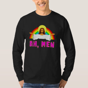LGBT Ah Man Jesus Gay Pride Rainbow T-Shirt