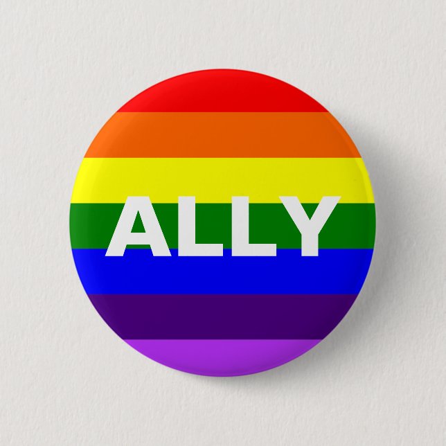 LGBT Ally 6 Cm Round Badge (Front)