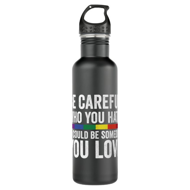 LGBT Ally Awareness LGBTQ Visibility Pride Gay and 710 Ml Water Bottle (Front)