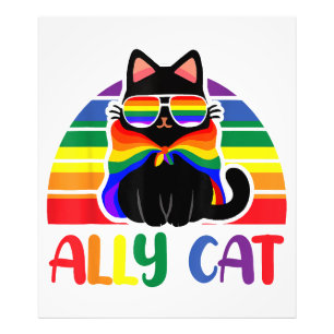 LGBT Ally Cat Be Kind Gay Rainbow Funny LGBTQ Flag Photo Print