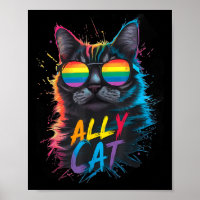 Lgbt Ally Cat Be Kind Gay Rainbow Funny Lgbtq