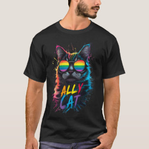 LGBT Ally Cat Be Kind Gay Rainbow Funny LGBTQ T-Shirt