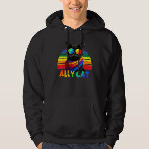 LGBT Ally Cat Be Kind Gay Rainbow  LGBTQ Flag Gay  Hoodie