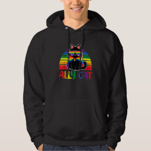 LGBT Ally Cat Be Kind Gay Rainbow  LGBTQ Flag Gay  Hoodie