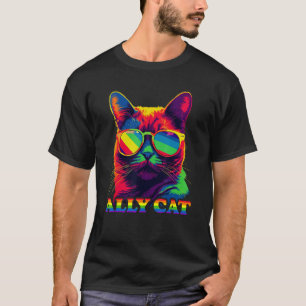 LGBT Ally Cat Gay Pride LGBTQ Rainbow Flag Pride G T-Shirt