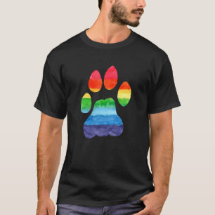Lgbt Ally Furry Pride Rainbow Fursuit Dog Paw Prin T-Shirt
