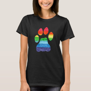 Lgbt Ally Furry Pride Rainbow Fursuit Dog Paw Prin T-Shirt