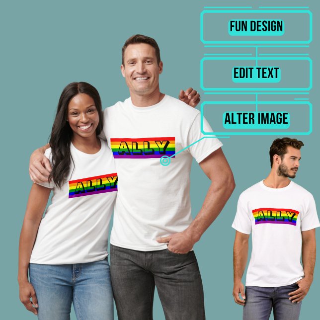 LGBT Ally Mens T-Shirt (Please enjoy our LGBTQ+ ally shirt)