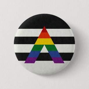 LGBT Ally Pride Flag Colored Background 6 Cm Round Badge