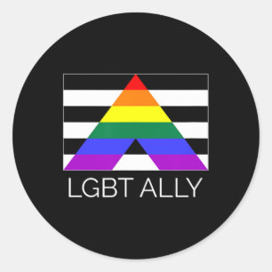 Lgbt Ally Rainbow Gay Pride Flag T Shirt  Classic Round Sticker