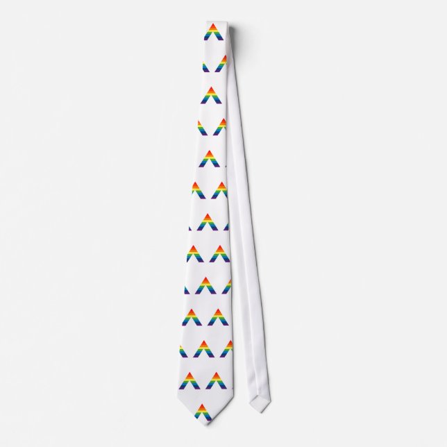 LGBT ALLY Rainbow Gay Pride Flag Tie (Front)