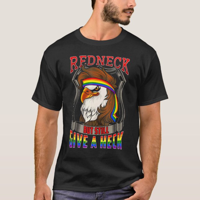 LGBT Ally Redneck Country Southern LGBTQ Bald Eagl T-Shirt (Front)
