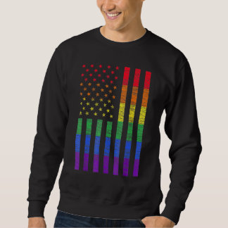 Lgbt American Flag Pride Rainbow Gay Lesbian Bi Tr Sweatshirt