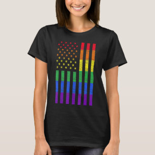 Lgbt American Flag Pride Rainbow Gay Lesbian Bi Tr T-Shirt