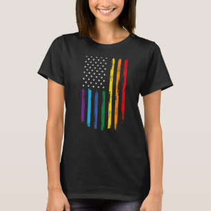 Lgbt American Flag Pride Rainbow Gay Lesbian Bi Tr T-Shirt
