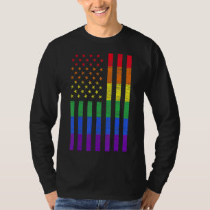 Lgbt American Flag Pride Rainbow Gay Lesbian Bi Tr T-Shirt