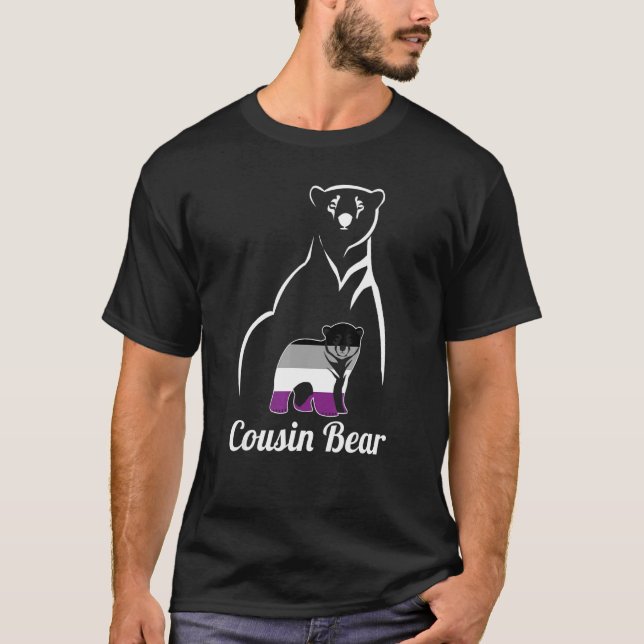 Lgbt Asexual Cousin Bear Ace Pride Flag T-Shirt (Front)