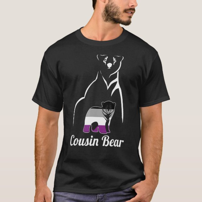 Lgbt Asexual Cousin Bear Ace Pride Flag T-Shirt (Front)