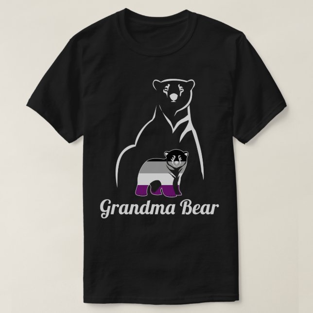 LGBT Asexual Grandma Bear Ace Pride Flag T-Shirt (Design Front)