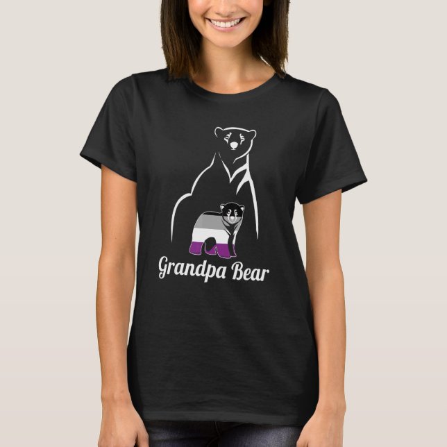 Lgbt Asexual Grandpa Bear Ace Pride Flag T-Shirt (Front)