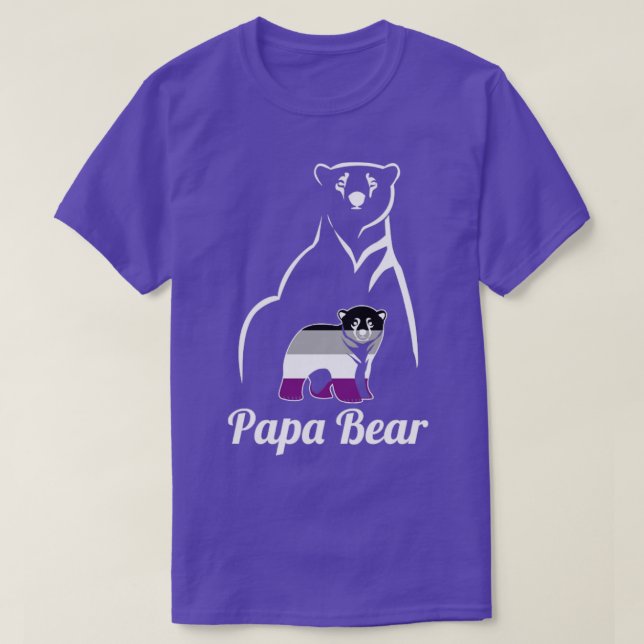 LGBT Asexual Papa Bear Ace Pride Flag T-Shirt (Design Front)