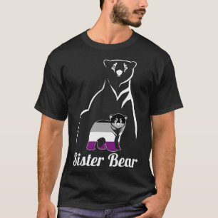 LGBT Asexual Sister Bear Ace Pride Flag T-Shirt