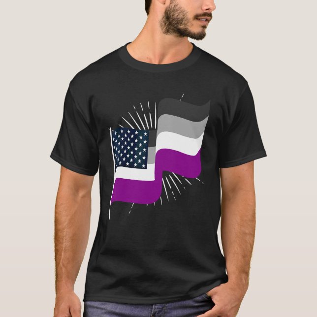 Lgbt Asexual Us Flag Equality Ace Pride Queer Asex T-Shirt (Front)