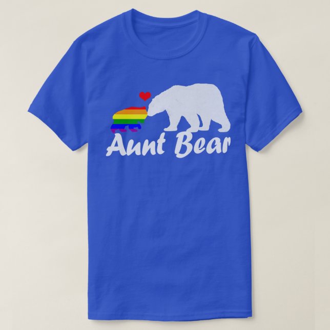 Lgbt Aunt Bear Gay Pride Equal Rights Rainbow3575  T-Shirt (Design Front)