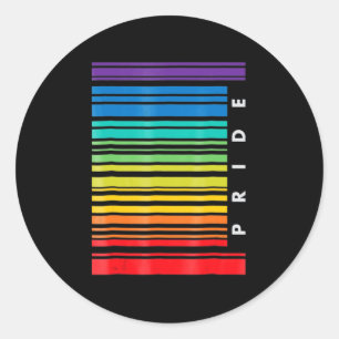 LGBT Awareness Month Barcode Pansexual Pride LGBTQ Classic Round Sticker