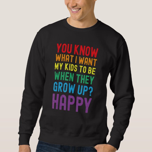 LGBT Awareness Proud Parents Mom Dad Gay Pride Rai Sweatshirt (Front)