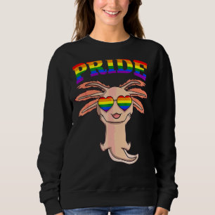 Lgbt Axolotl Gay Pride Rainbow Lgbtq Cute Amphibia Sweatshirt