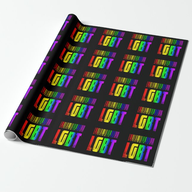 LGBT Barcode LGBTQ Pride Wrapping Paper (Unrolled)