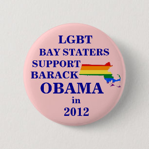 LGBT Bay Staters for Obama 2012 6 Cm Round Badge