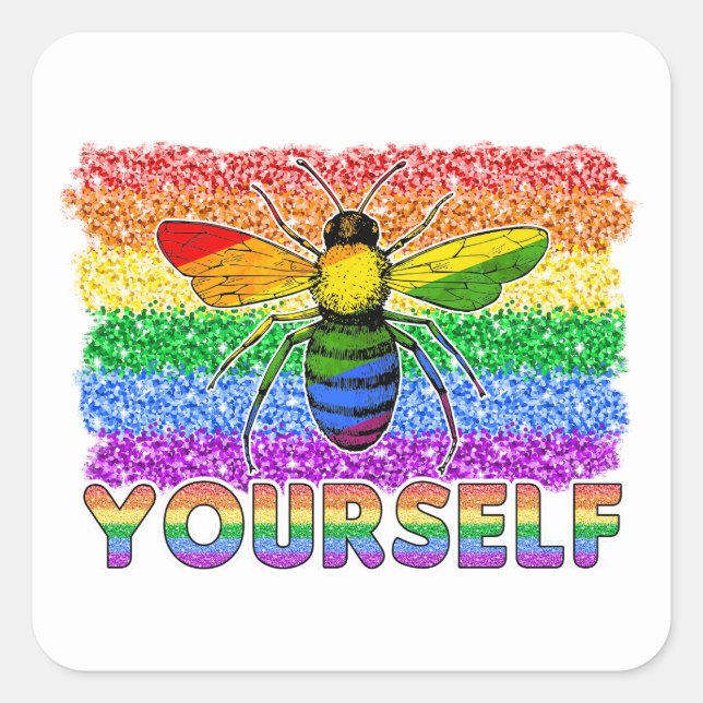 LGBT Be Yourself Square Sticker (Front)